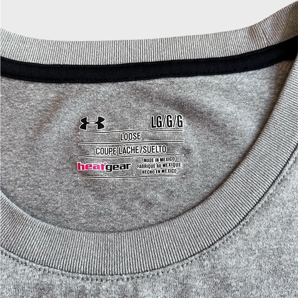 UA Under Armour Heatgear Loose Fit T-shirt Short Sleeve Gray Shirt - Picture 4 of 7